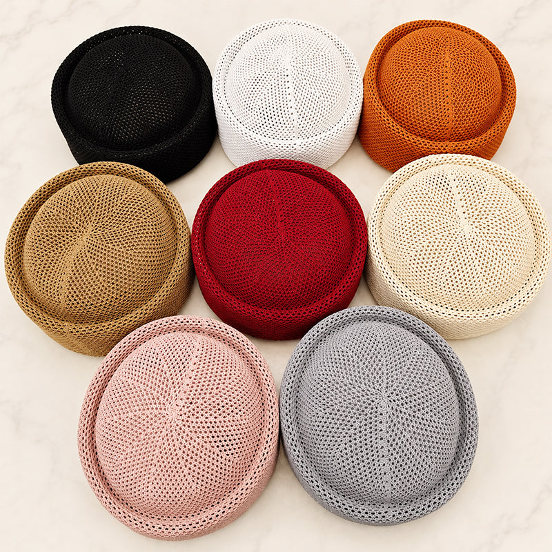 Breathable Mesh Hollow Crochet Brimless Docker Hat