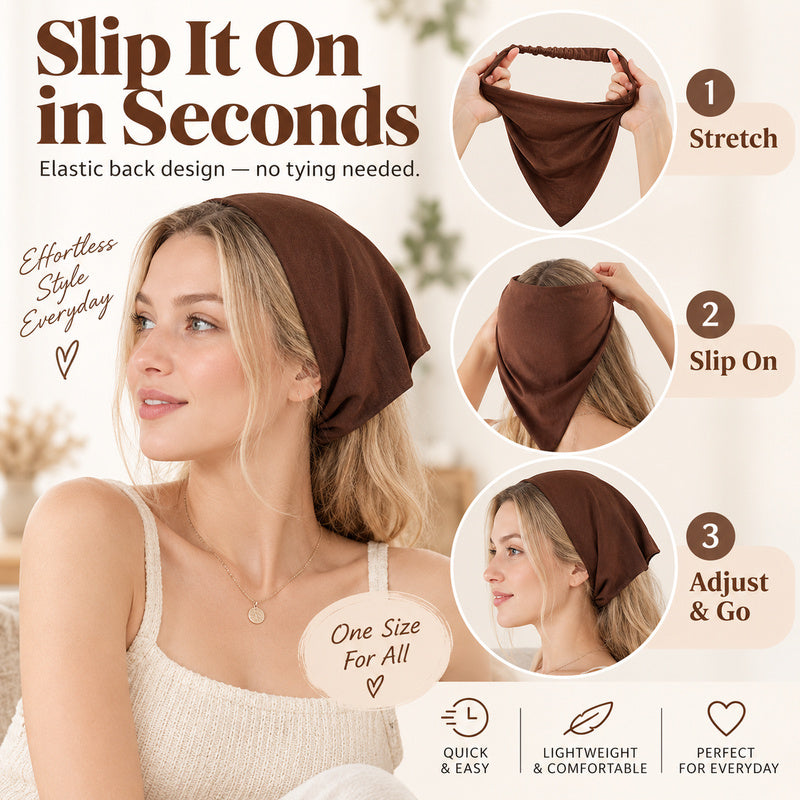 Elastic Back Triangle Hair Scarf for Women