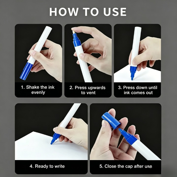 12 Colors Permanent Paint Marker Set Waterproof, Quick-Dry & Multi-Surface Use