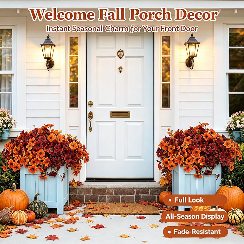 🍂🌸 Halloween Fall UV Resistant Artificial Colorful Fake Flowers