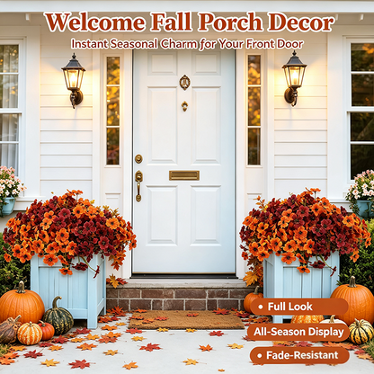 🍂🌸 Halloween Fall UV Resistant Artificial Colorful Fake Flowers