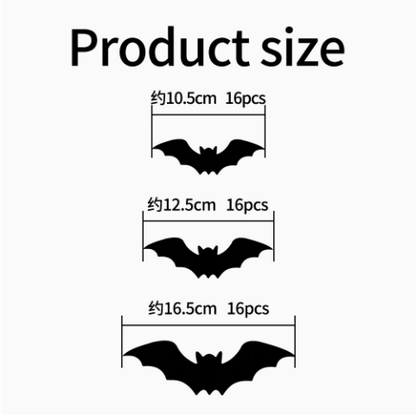 🦇 3D Halloween Bat Wall Decor Set – Create a Spooky Flying Bat Display in Minutes
