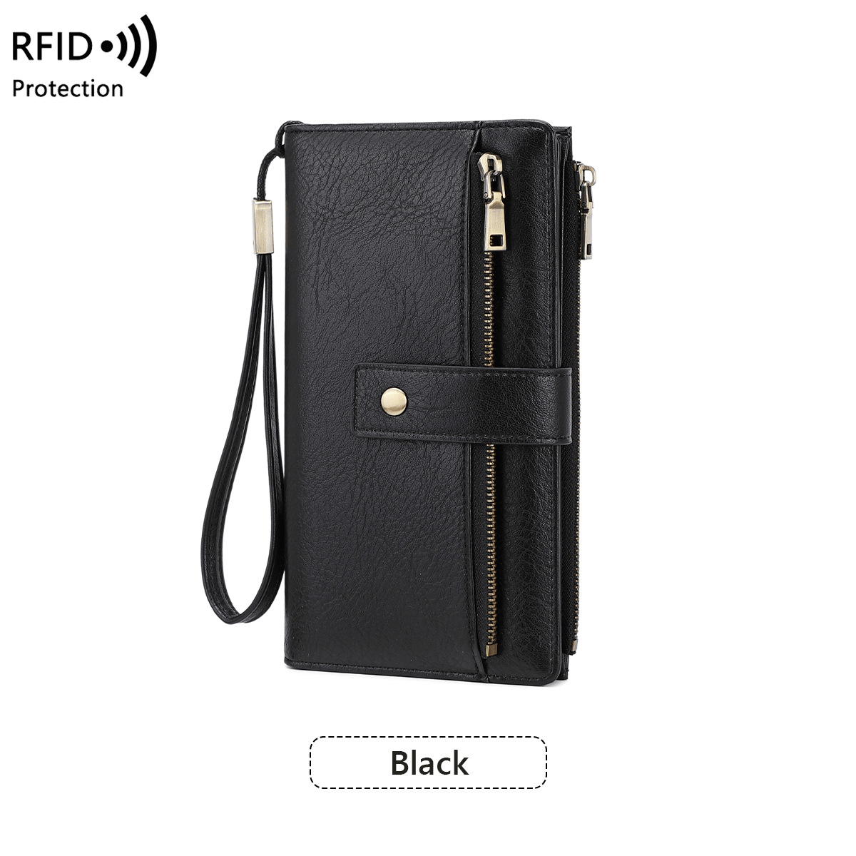 👛Women's long wallet, stylish clutch, elegant solid color RFID blocking leather wallet!!!