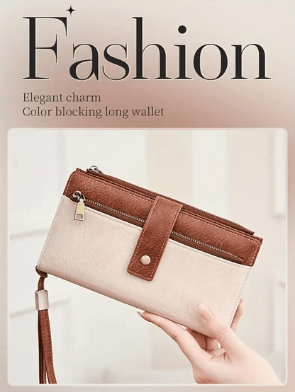 👛Women's long wallet, stylish clutch, elegant solid color RFID blocking leather wallet!!!