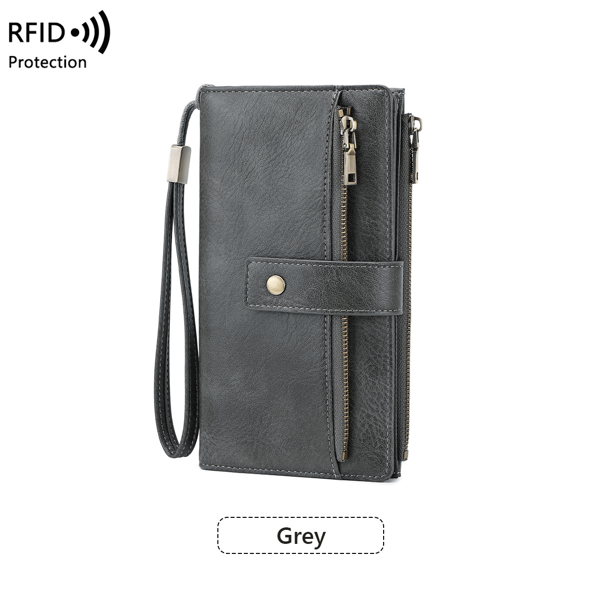 👛Women's long wallet, stylish clutch, elegant solid color RFID blocking leather wallet!!!