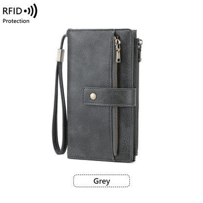 👛Women's long wallet, stylish clutch, elegant solid color RFID blocking leather wallet!!!