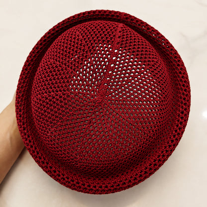 Breathable Mesh Hollow Crochet Brimless Docker Hat
