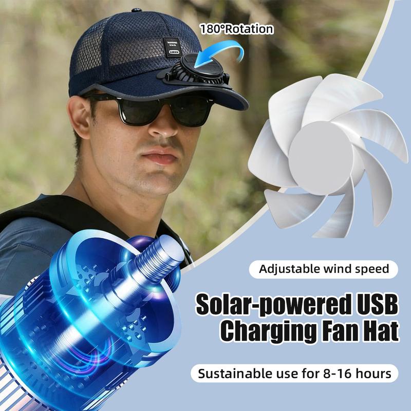 Outdoor Solar Fan Cooling Breathable Mesh Baseball Cap