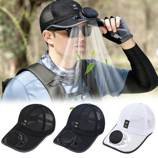 Outdoor Solar Fan Cooling Breathable Mesh Baseball Cap