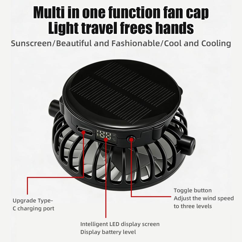 Outdoor Solar Fan Cooling Breathable Mesh Baseball Cap