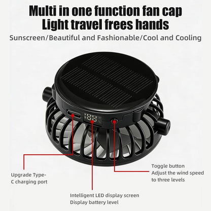 Outdoor Solar Fan Cooling Breathable Mesh Baseball Cap