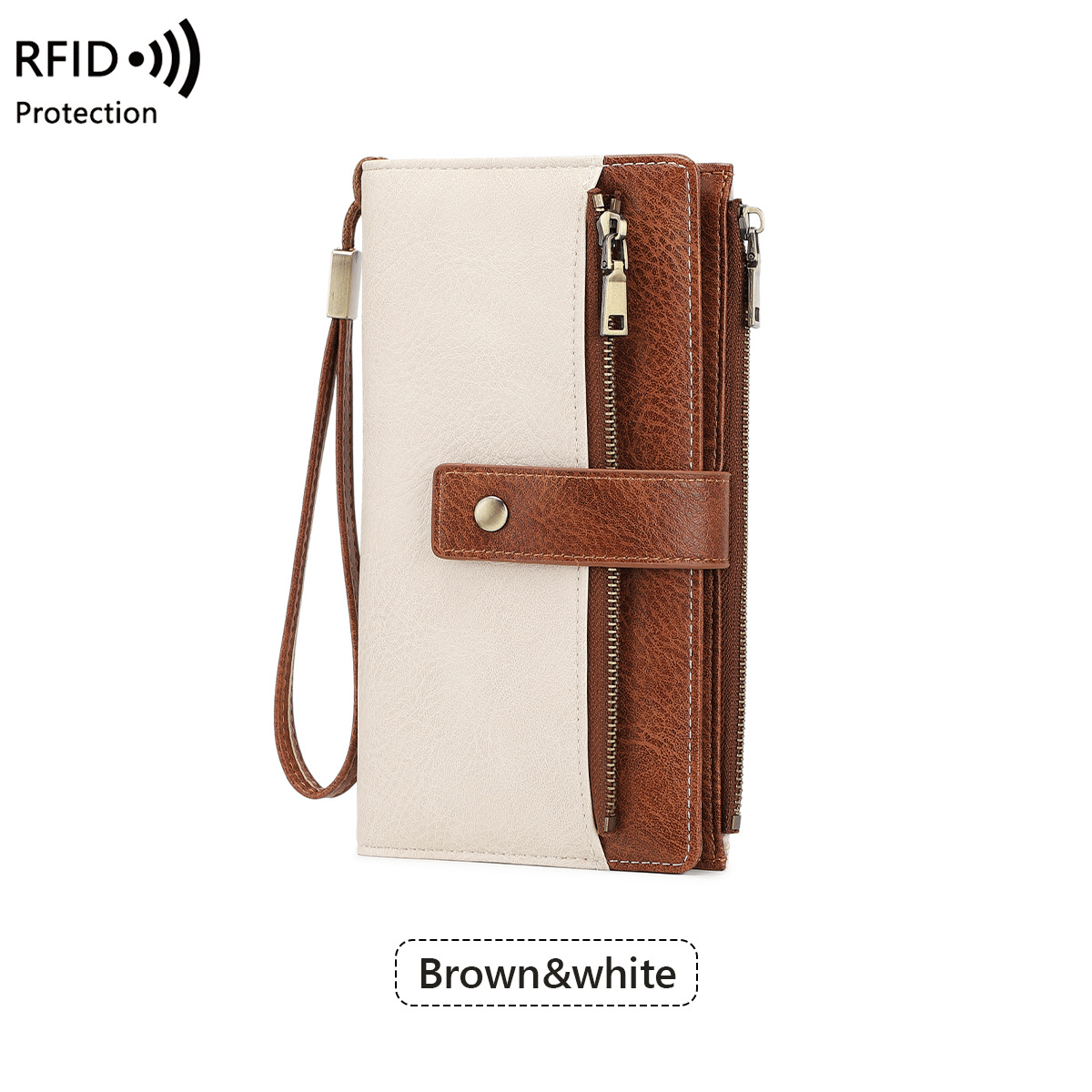 👛Women's long wallet, stylish clutch, elegant solid color RFID blocking leather wallet!!!