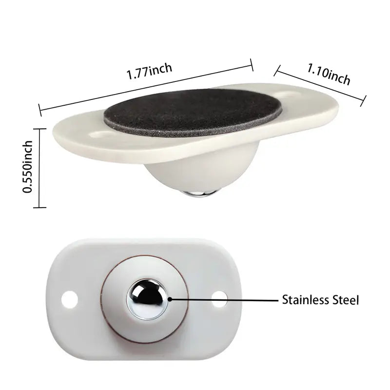Self-Adhesive Mini Casters, Silent 360° Rolling, Strong Load Capacity