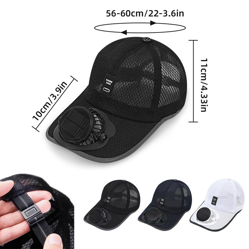 Outdoor Solar Fan Cooling Breathable Mesh Baseball Cap