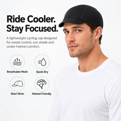 Cycling Under-Helmet Cap — Sweat-Wicking, Breathable Mesh, 6 Colors