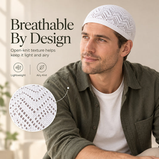 Breathable Knit Kufi Prayer Cap