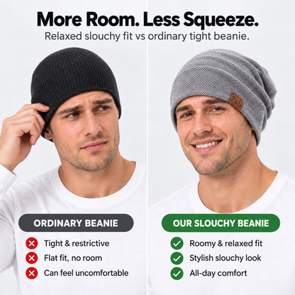 Slouchy Knit Beanie — Relaxed Fit, Lightweight Comfort.