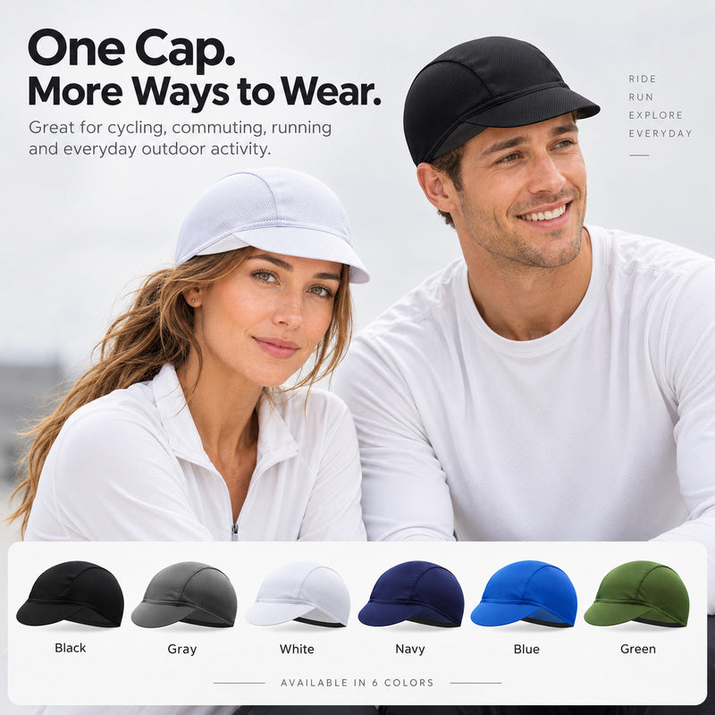 Cycling Under-Helmet Cap — Sweat-Wicking, Breathable Mesh, 6 Colors