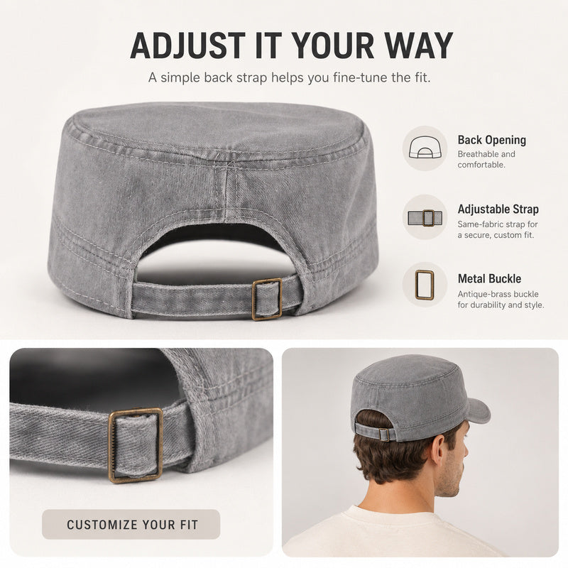 Always Awake Youth 1995 Washed Military Cap — Adjustable, Unisex, 7 Colors