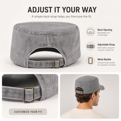 Always Awake Youth 1995 Washed Military Cap — Adjustable, Unisex, 7 Colors