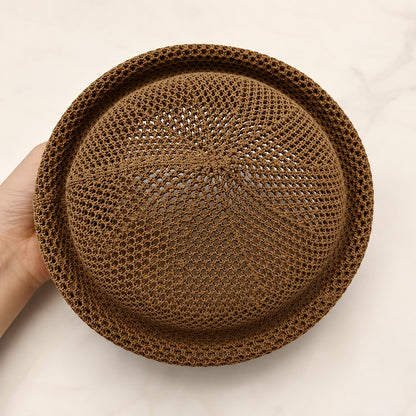 Breathable Mesh Hollow Crochet Brimless Docker Hat
