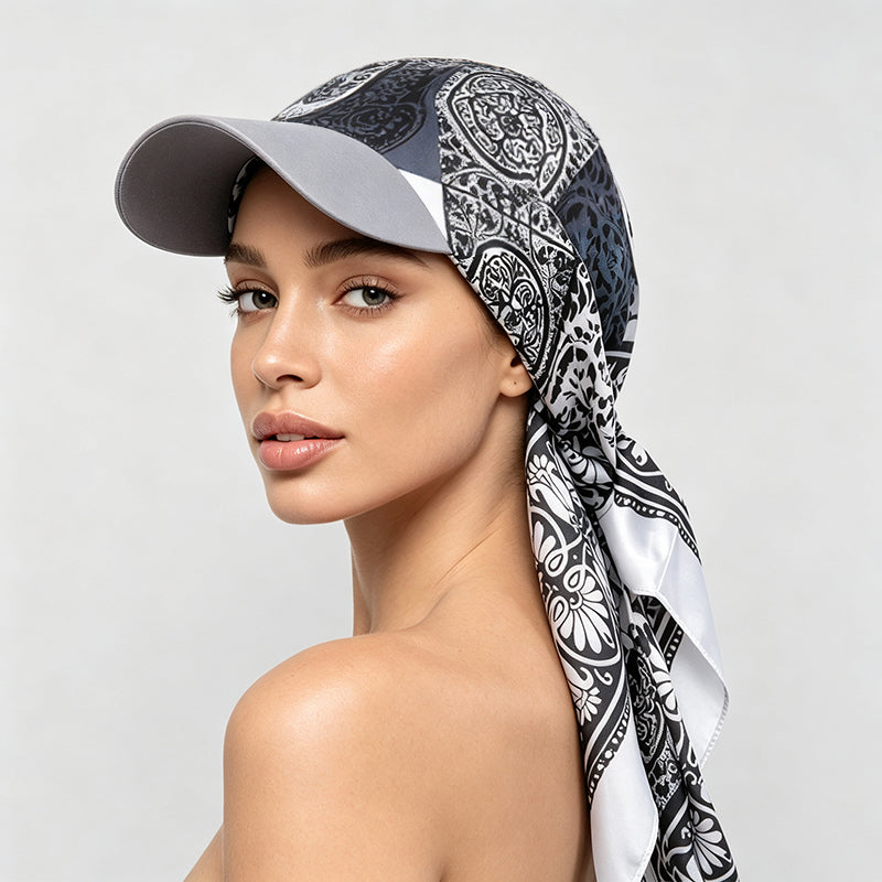 Women's Bohemian Leopard & Paisley Print Satin Headscarf Sun Hat