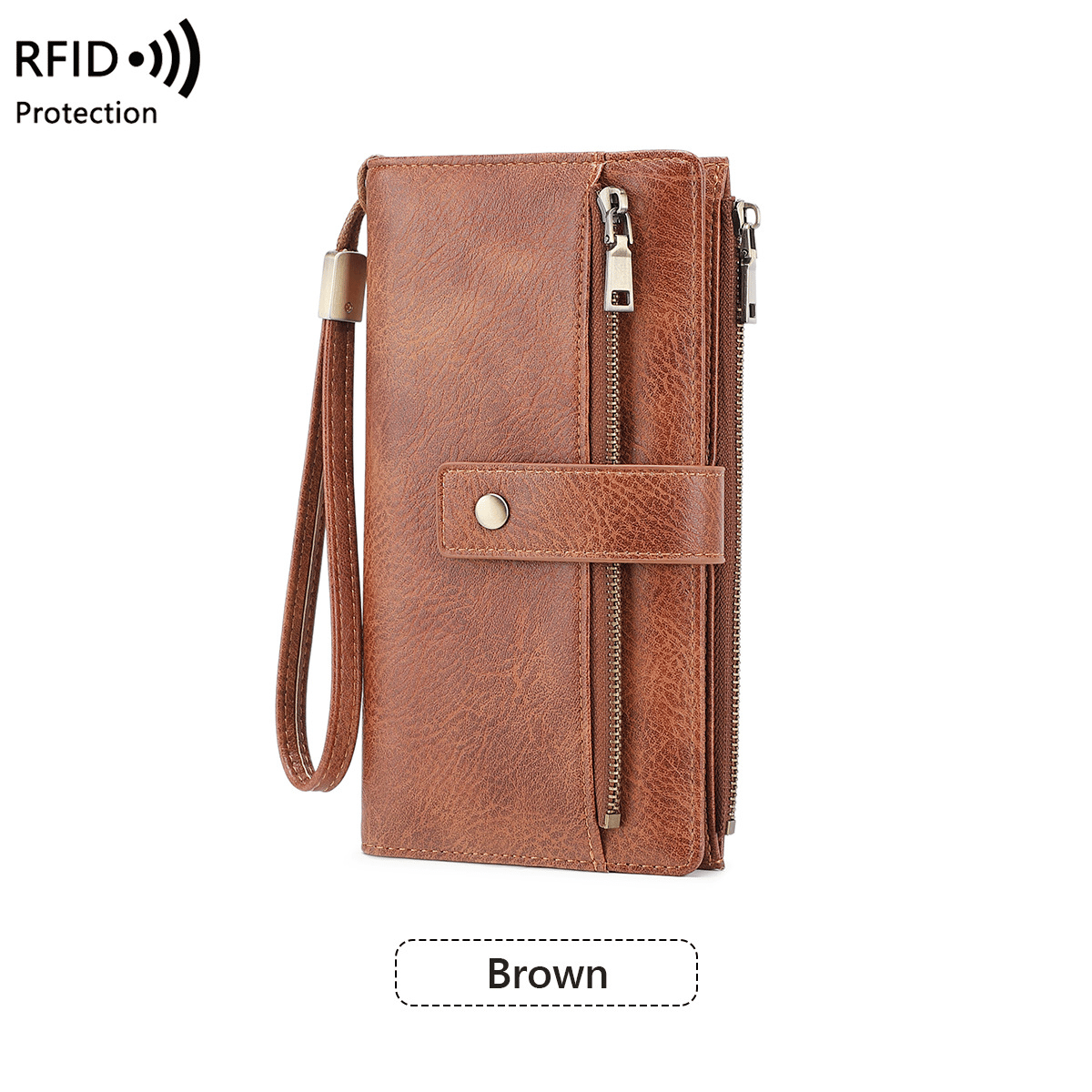 👛Women's long wallet, stylish clutch, elegant solid color RFID blocking leather wallet!!!