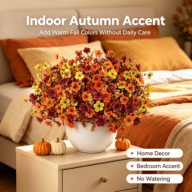 🍂🌸 Halloween Fall UV Resistant Artificial Colorful Fake Flowers