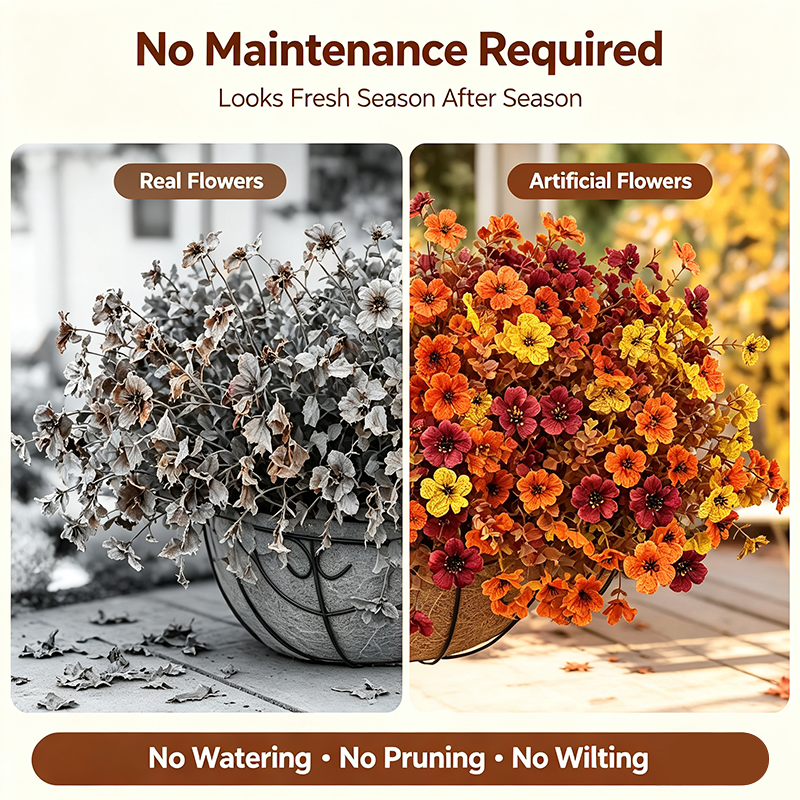 🍂🌸 Halloween Fall UV Resistant Artificial Colorful Fake Flowers