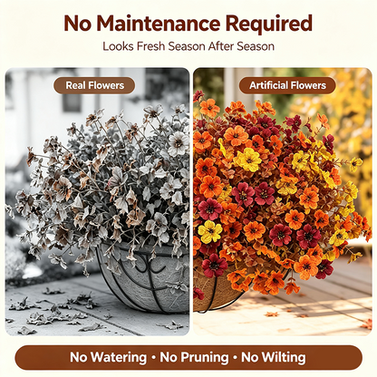 🍂🌸 Halloween Fall UV Resistant Artificial Colorful Fake Flowers