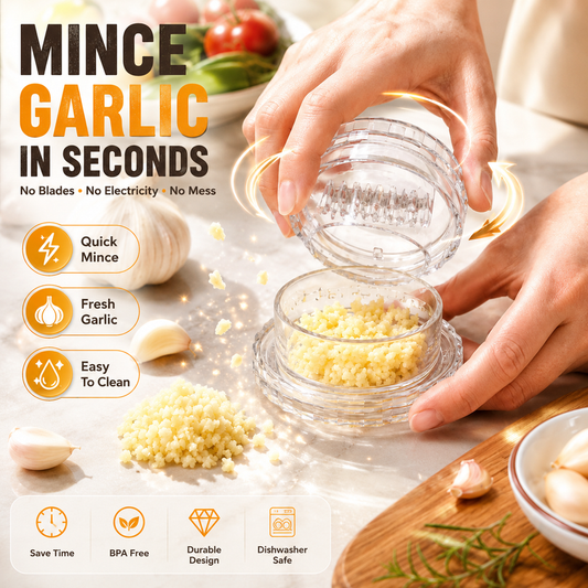 Transparent Manual Garlic Twister Mini Grinder for Kitchen Prep