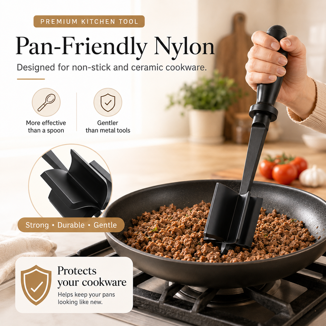 Plastic MeatChopper handheld meat chopper cooking spatula minced meat chopper mixing shovel