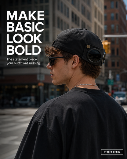 Aviator Goggle Cap – 2-Way Style Baseball Cap with Detachable Goggles