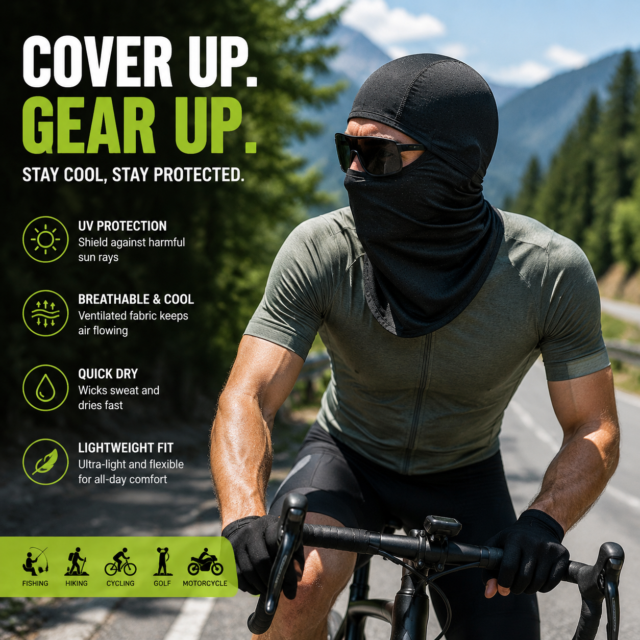 UV Protection Neck Flap Cap Breathable Mesh Sun Protection Hat Outdoor Sports Cycling Running Head Cover
