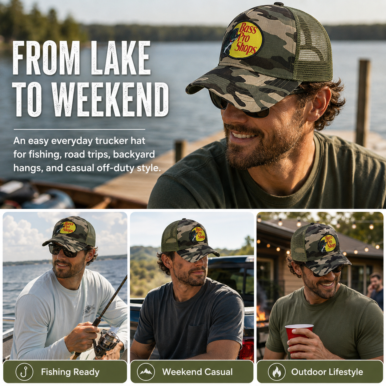 Embroidered Trucker Hat Mesh Back Baseball Cap Adjustable Outdoor Fishing Trucker Cap for Men Women