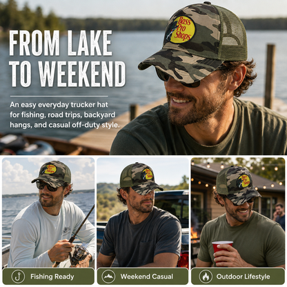 Embroidered Trucker Hat Mesh Back Baseball Cap Adjustable Outdoor Fishing Trucker Cap for Men Women