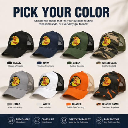 Embroidered Trucker Hat Mesh Back Baseball Cap Adjustable Outdoor Fishing Trucker Cap for Men Women