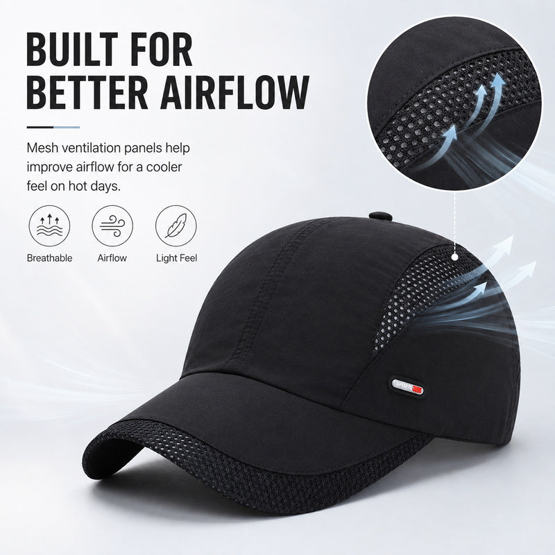 Quick-Dry Mesh Baseball Cap – Breathable Outdoor Sports Hat