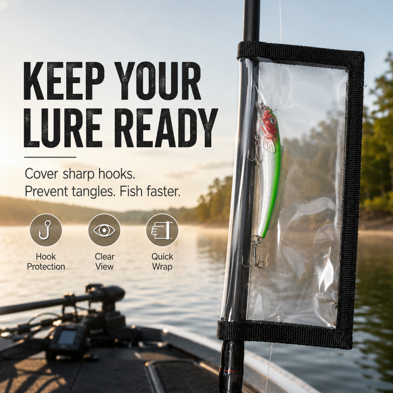 Clear Adhesive Fishing Lure Cover, Durable Bait Hook Protector Sleeve for Fishing Rods