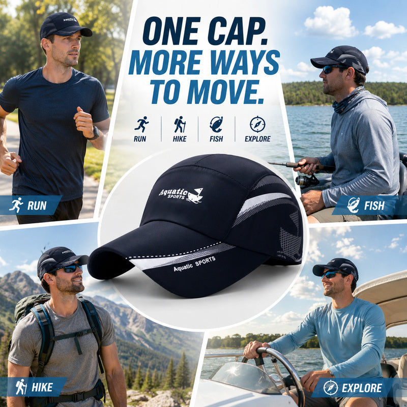 Aquatic Sports Quick-Dry Baseball Cap – Breathable Lightweight Summer Hat