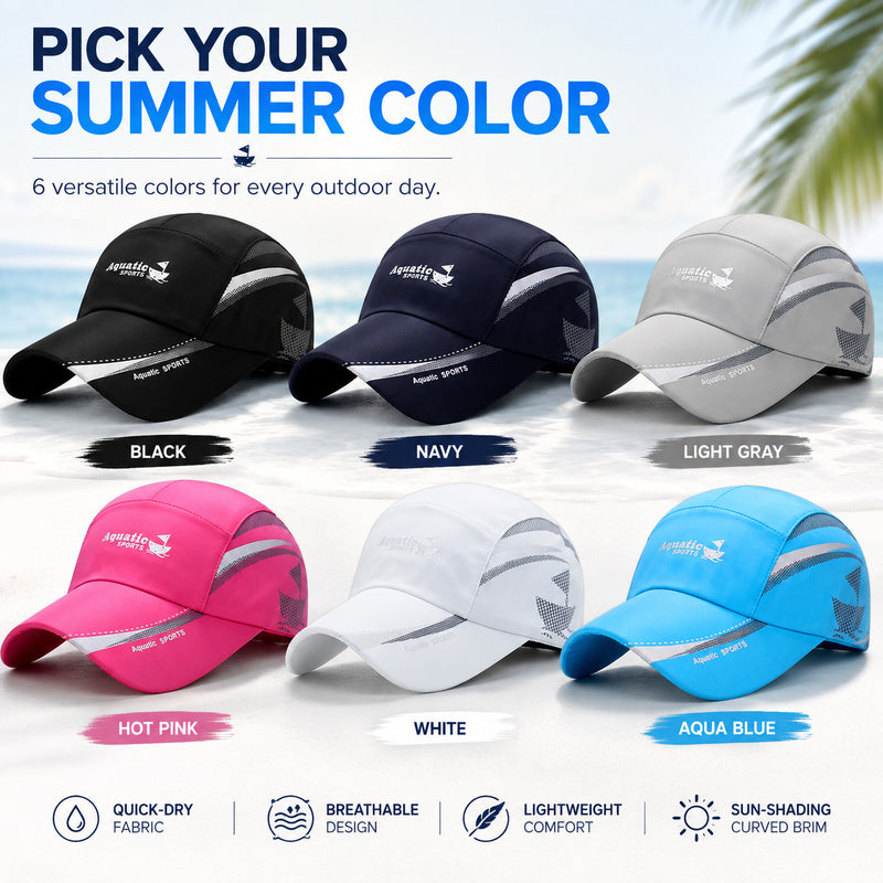 Aquatic Sports Quick-Dry Baseball Cap – Breathable Lightweight Summer Hat