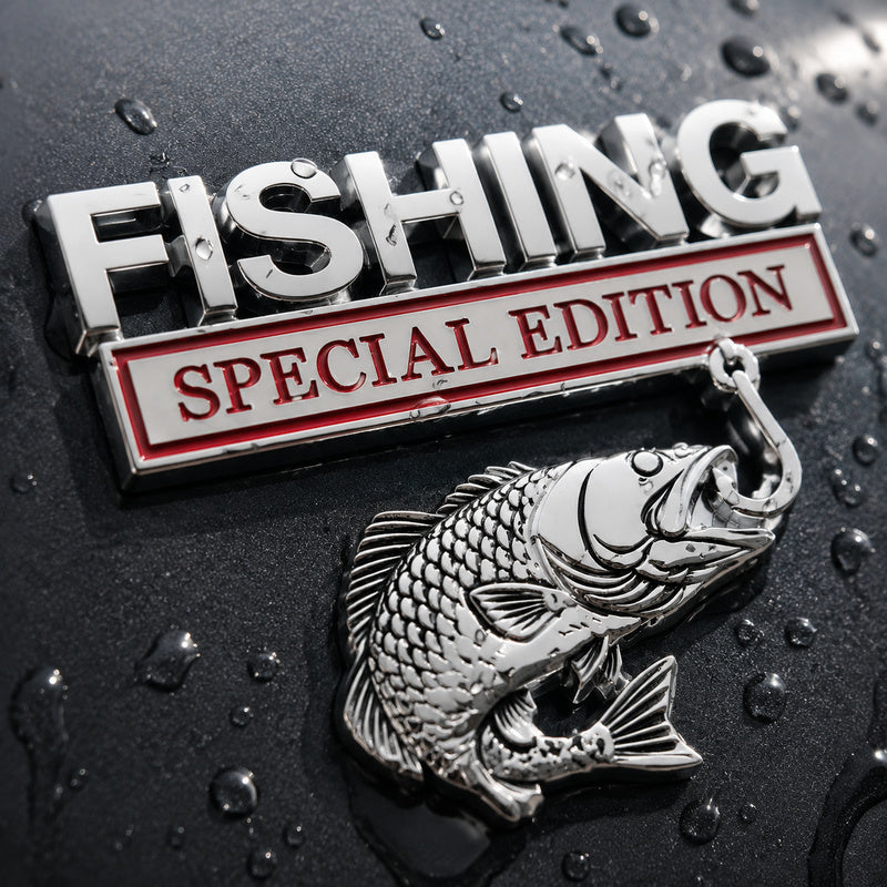 3D Design Self-Adhesive Alloy Fishing Car Sticker