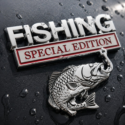 3D Design Self-Adhesive Alloy Fishing Car Sticker