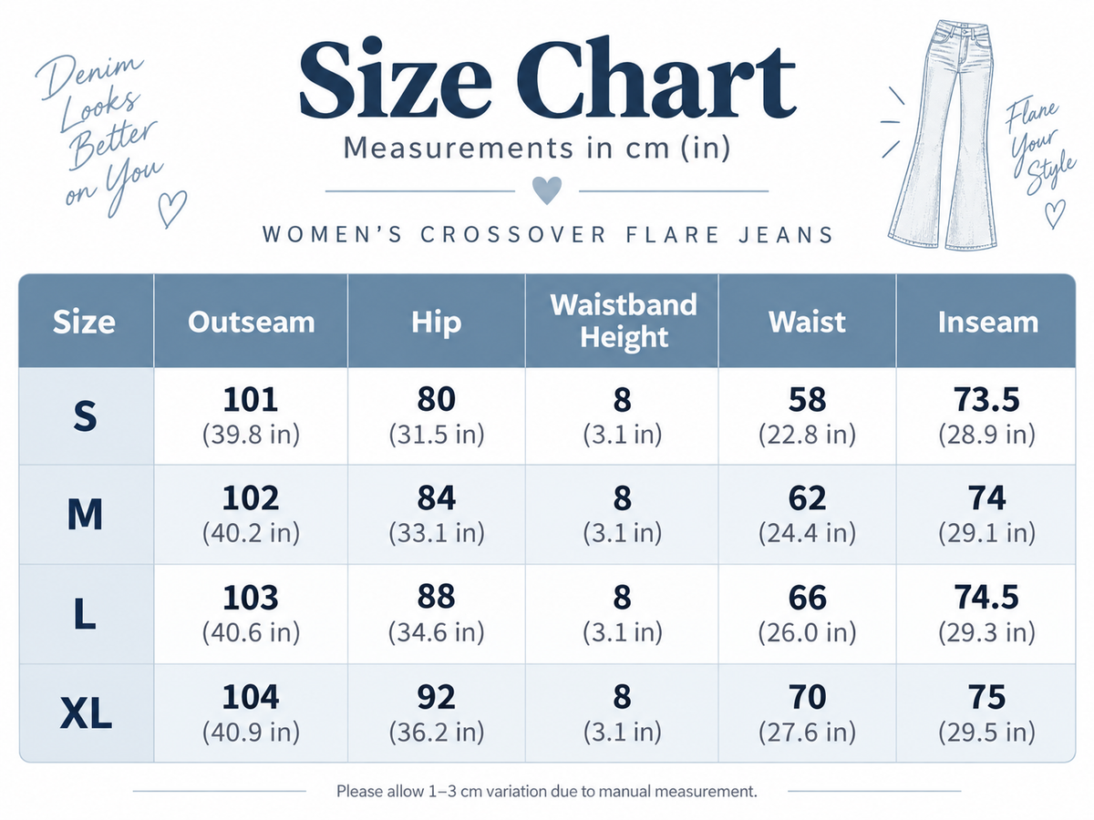 Crossover Waist Stretch Flare Jeans