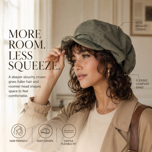 Retro Slouchy Newsboy Cap – Adjustable Breathable Vintage Hat