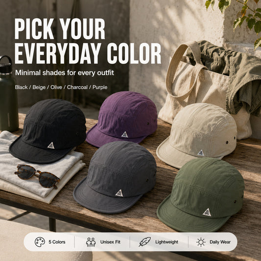 Quick-Dry 5-Panel Camp Cap for Men