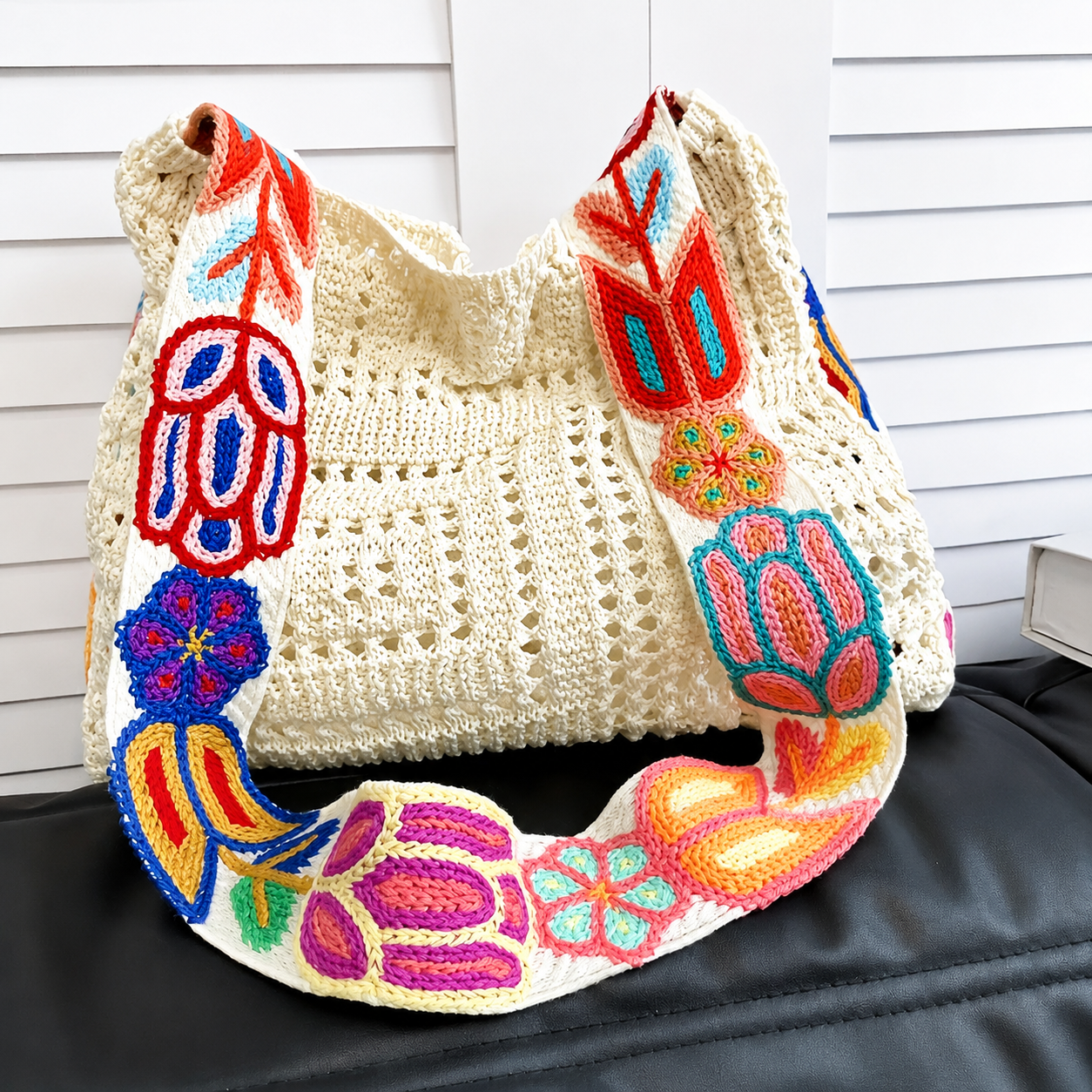 Women's Retro Boho Floral Patchwork Crossbody Messenger Bag for Travel, Shopping & Everyday Use