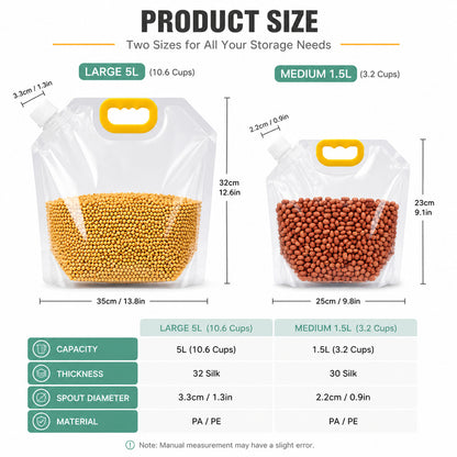 Reusable Airtight Food Storage Bags, Washable Leakproof Expandable Bags