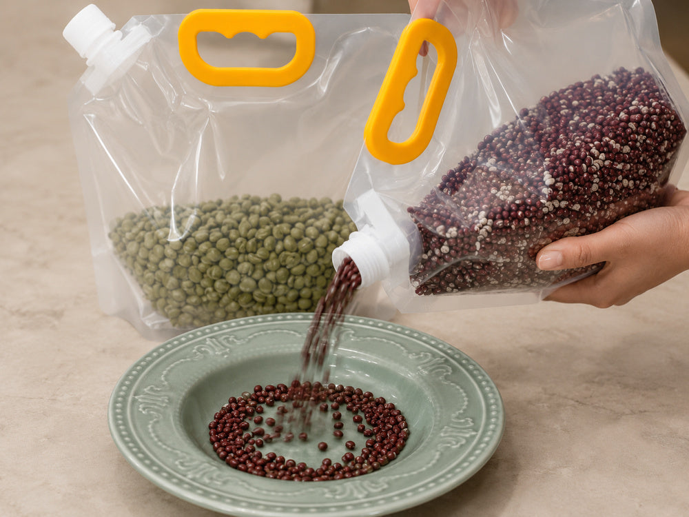 Tilt to pour out the amount you need.