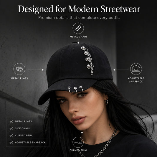 Unisex Rivet Snapback Baseball Cap – Adjustable Hip-Hop Hat